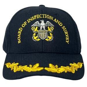 Eagle Crest USA Board of Inspection & Survey Black Snapback Cap Gold Embroidery